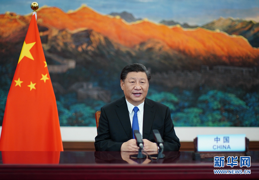 10月1日,国家主席习近平在联合国大会纪念北京世界妇女大会25周年高级别会议上通过视频发表重要讲话。 新华社记者 鞠鹏 摄
